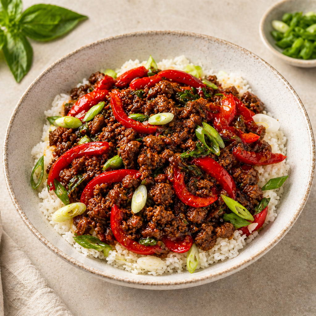 (LN) Basil Beef/Vegetable on Rice