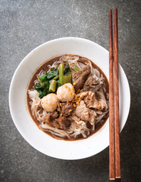Thai Style Boat Noodles Soup